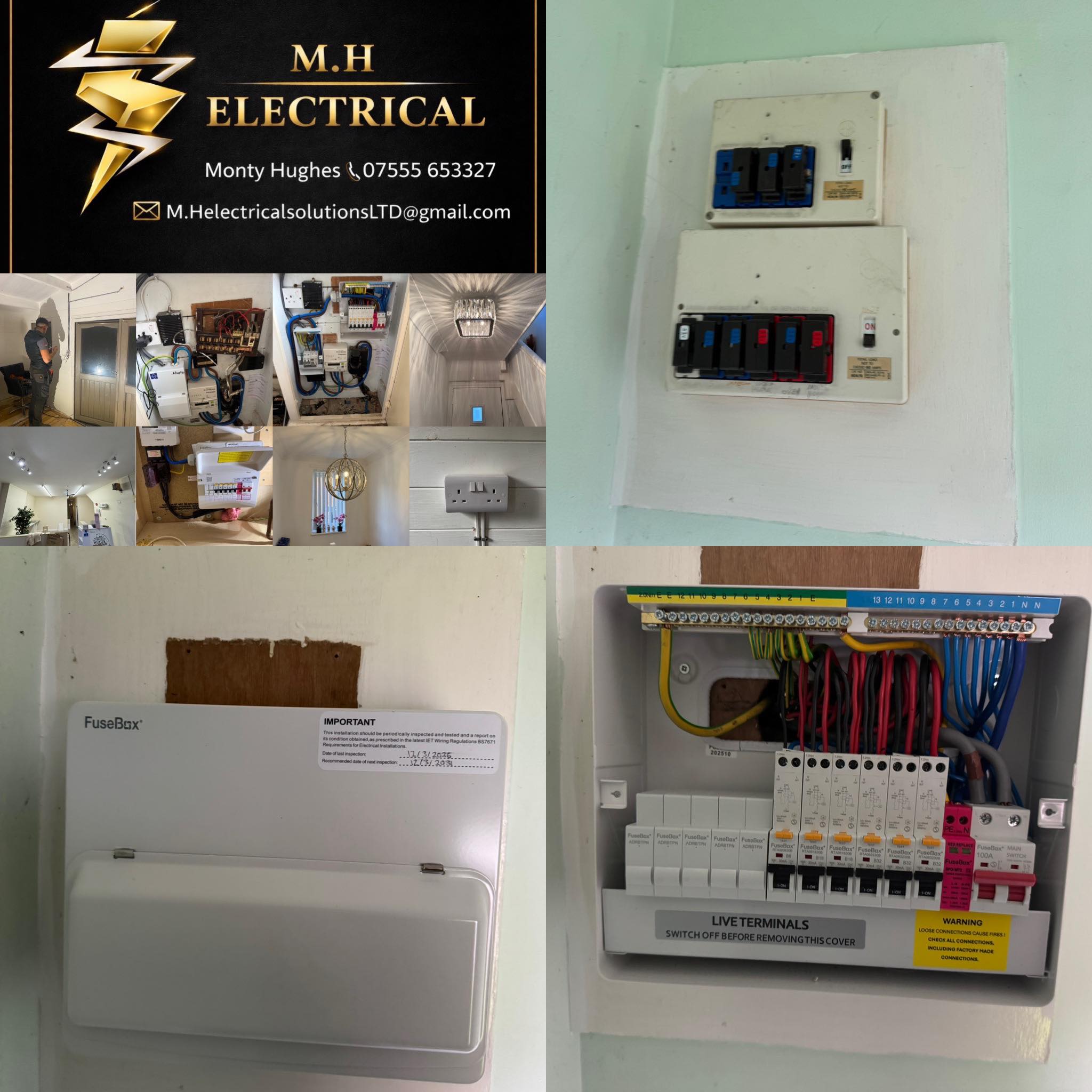 Electrical installation work including consumer units and wiring